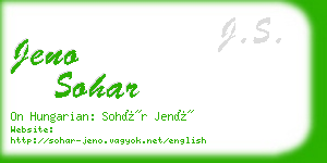 jeno sohar business card